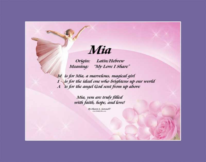 meaning of the name Mia