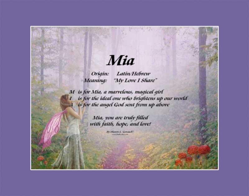 meaning of the name Mia